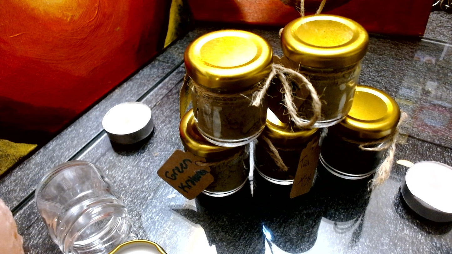 Five Mini Jars Kratom Powder (you choose 5)