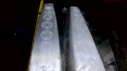 Selenite Obelisk W/Chakra Engravings
